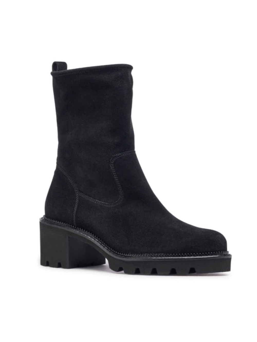 New Paul Green Wanda Lug Sole Utility Boot Black Sz 8.5